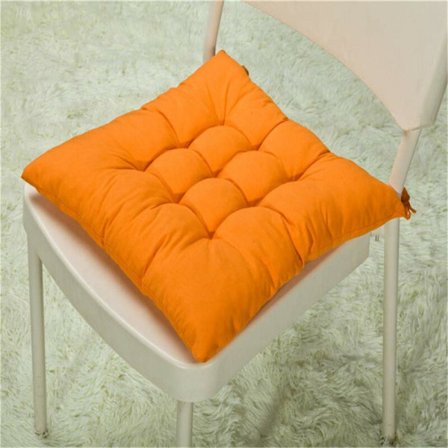 40x40 Neliönmuotoiset tuolinpehmusteet, 4 kpl - Oranssit tikatut istuintyynyt sisä- ja ulkokäyttöön, mukava ja värikäs kodin sisustus