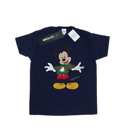 Disney Dam/Kvinnor Mickey Mouse Jultröja Bomull Pojkvän T-Shirt