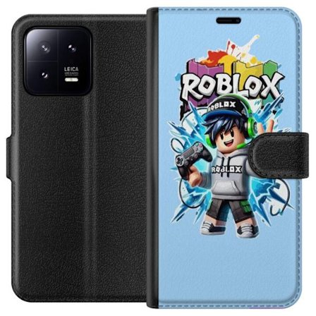 Kompatibelt Plånboksfodral till Xiaomi Xiaomi 13 Färgstark Roblox-karaktär med handkontroll och energifylld splash art design, perfekt för barnrum