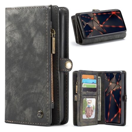 CaseMe Samsung Galaxy A51 Zipper Wallet Etui - Sort