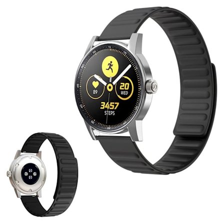 22 mm universellt flexibelt klockarmband i silikon - Svart