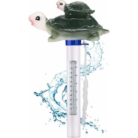 Flytende bassengtermometer med snor, flytende støtsikkert bassengtermometer med snor
