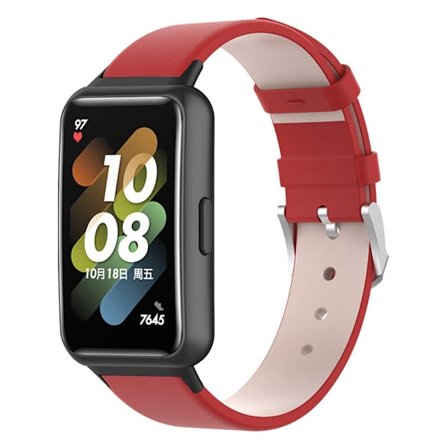 Huawei Band 7 aito nahkainen kellonhihna - Punainen