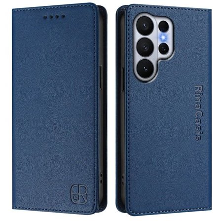 RINACASIS Samsung Galaxy S26 Ultra Plånboksfodral Konstläder RFID Skydd - Blå
