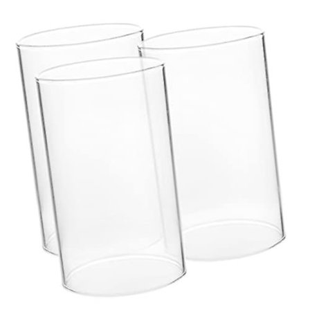 3 stk. Åben flamme vindafvisende glasrør ærme fest cylindriske borddæksholder til skorsten ende (FMY)