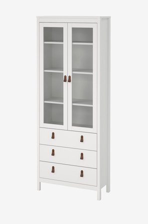Tvilum - Madrid Kina-skåp 2 dörrar m/glas + 3 lådor - Vit - Skåp - Från Homeroom