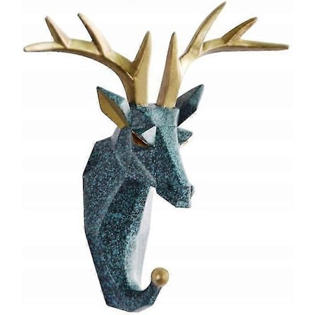 Veggmontert krok Selvklebende dyrekrok, Håndklekrok Veggdørkrok Oppbevaring Håndkle og Klær Oppbevaring, Blå Hjort