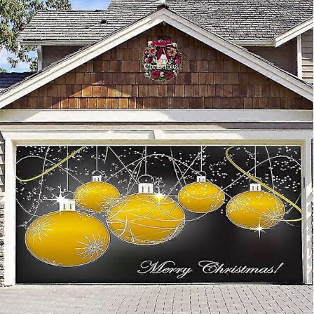 7x 4,9 m Glædelig Jul Julebanner Garageport Cover Stort Dør Cover