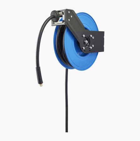 Biltema - Automatisk Slangetrommel 3/8 for Veggmontering - 15m + 1m Gummislange, Beskyttelse Mot Bøying, Justerbar Stopper