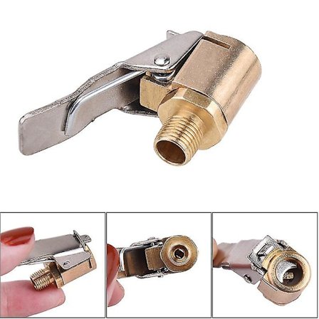 Bil Lastbil Messing Luftpumpe Chuck Dækventil 8mm Pumpeventil Klip Klemme Adapter
