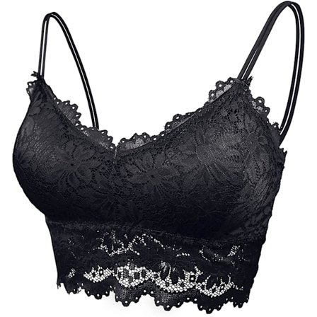 Naisten pitsinen bralette, pehmustettu, hengittävä, langaton rintaliivi, push-up urheiluliivit, arkiliivit, crop top