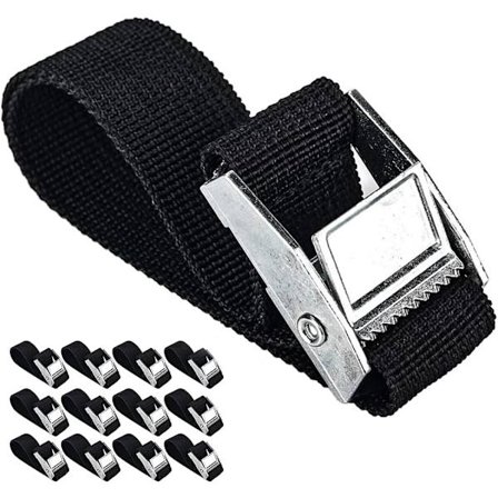 12 stropper, spændestropper med klipslås til fastgørelse af cykelstativer, længde 1 meter