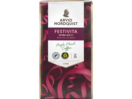 Arvid Nordquist Kaffe, Classic Festivita, extra mörkrostat, 100 % Arabica-bönor, 500 g - Lyreco - Kök och servering - Kaffe och te - Bryggkaffe