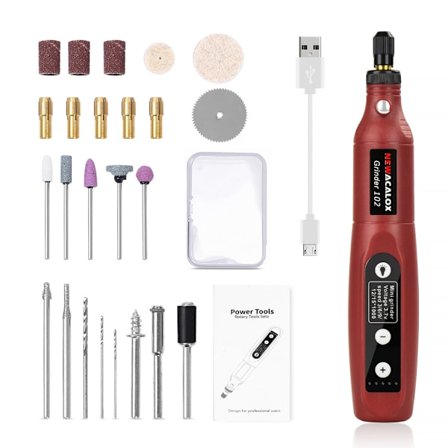 Mini Drill Multifunksjonelt Rotasjonsverktøy 5 Hastigheter 3000-15000RPM LED