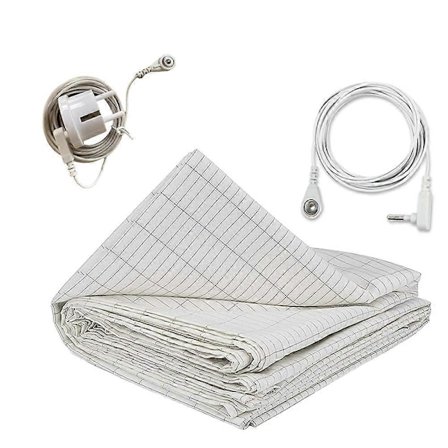 27x52 tommers jordingsplate med ledende sølvfibermateriale, hudvennlig og komfortabel, forbedrer søvnkvaliteten, EU-STIKKONTAKT