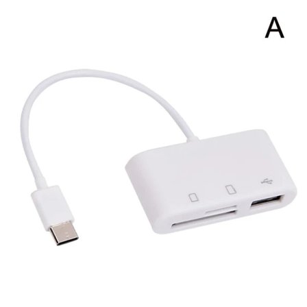 USB C 3-in-1 Hubimuunnin Type C -sovitin SD-kortinlukija Mac Type-C -laitteelle, One-size