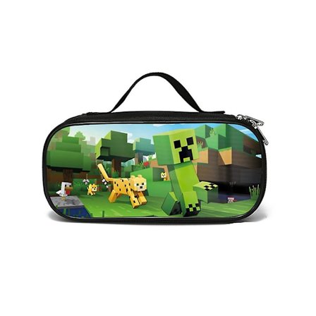 Minecraft-aiheinen suurikokoinen kynäkotelo vetoketjulla, kynäpussi, toimistotarvikkeet, koulu, toimisto