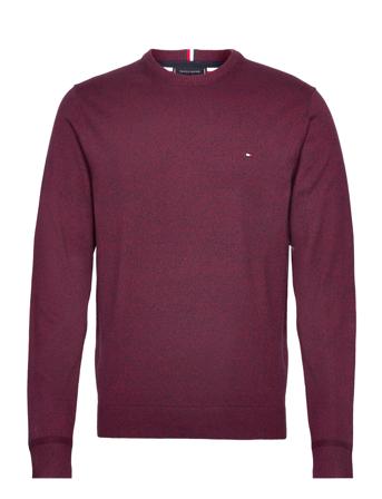 Pima Org Ctn Cashmere Crew Neck Strikkegenser M. Rund Krage Burgunder Tommy Hilfiger*Betinget Tilbud