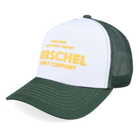Herschel - Grön trucker Keps - Whaler Tall Mesh Shop Cap Green/White/Yellow A-Frame Trucker @ Hatstore