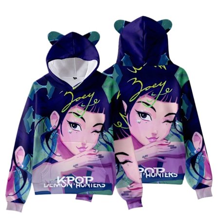 KPop Dæmonjagt Pige Gruppe Katteøre Hættetrøje til Børn, Casual Pullover - Style J - 170CM