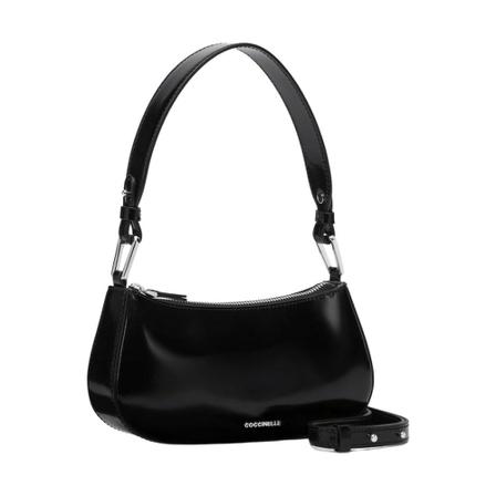 Coccinelle, Merveille Shiny Calf Bag Czarny, Kobieta, Rozmiar: ONE Size