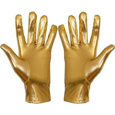 Metalliske Gull Kostymehansker - Skinnende Gull Prinsesse Kveldsstrekkhansker for Menn, Kvinner og Barn
