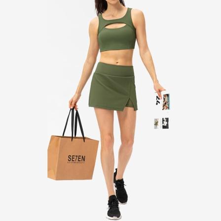 Push up Sports BH för kvinnor Sexiga Hollow Crop Tops -Grön