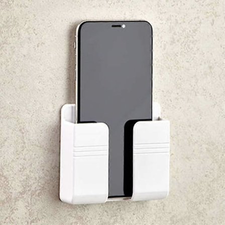 Veggfestebrakett, Ikke-destruktivt veggfeste for smarttelefon, mobiltelefon 1 stk Hvit