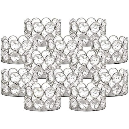 Telysholdere Sølv til Bord 12 stk Sett, Krystall Midtstykke Ornamenter til Stue