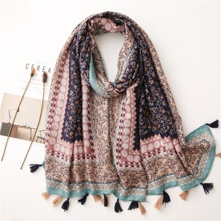 Moteskjerf Blomst (1 stk) i et vakkert fargeskjema