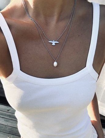 Bud to rose Dove Necklace - Silver - ONE SIZE