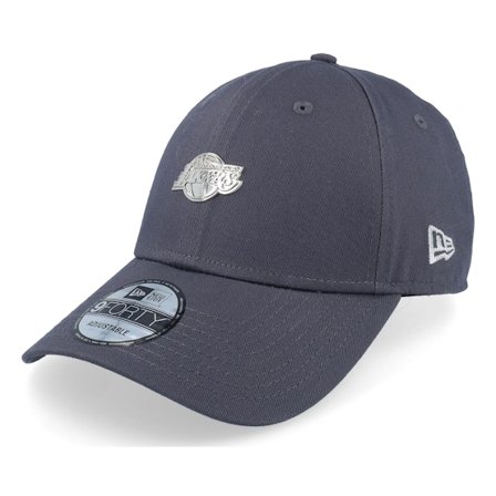 New Era - NBA Grå adjustable Keps - Los Angeles Lakers Metallic Pin 9FORTY Grey Adjustable @ Hatstore
