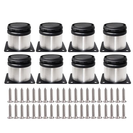 8 stk TV-bordbein, møbelbein, justerbare runde stålbein