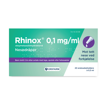 Rhinox Nesedråper 0,1mg/ml, 20 x 0.3 ml