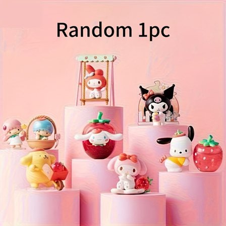 1 stk. Sanrio Strawberry Farm Series Mystery Box Dekoration, Sødt Skrivebordspynt, Udsøgt Fødselsdagsgave, Halloween Gave, Juleoverraskelse-Col