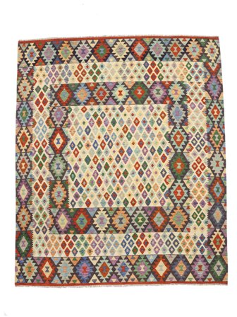 Kelim Afghan Old Style Matta 255X291 Brun/Gul Stor Ull, Afghanistan