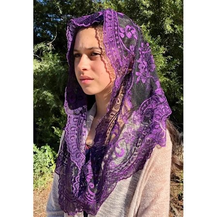 Spansk traditionel trekantsslør Sort og hvid kristen katolsk kirke slør til kvinder