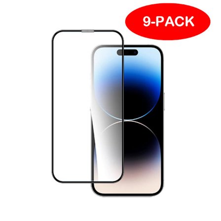 [9-Pack] Kompatibel med iPhone 15 Pro Härdat Glas Skärmskydd Transparent iPhone 15 Pro