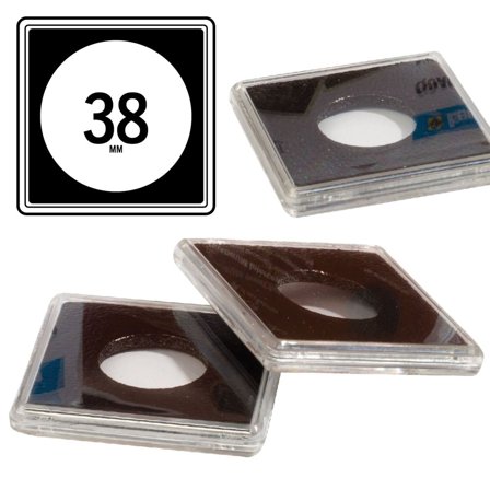 QUADRUM Intercept firkantede møntkapsler til mønt Ø 38 mm - 6 stk.