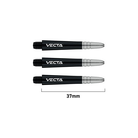 Winmau 2025 Vecta tiges de fléchettes shafts Noir/Argent / Intermédiaire