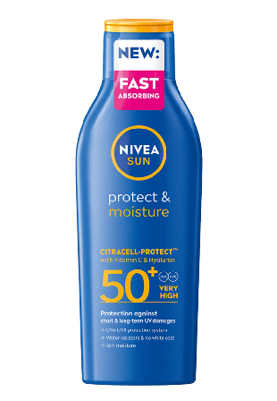 NIVEA Protect & Moisture Sun Lotion SPF 50+ Solskydd solvård Unisex 200ML