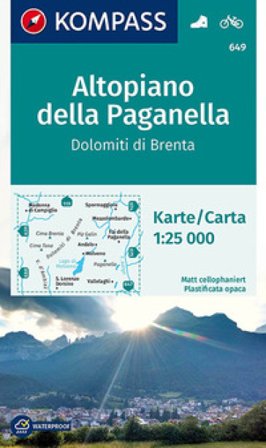 Carta escursionistica n. 649. Altopiano della Paganella, Dolomiti di Brenta 1:25.000