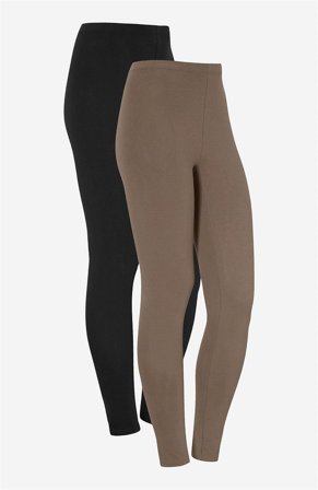 Cellbes of Sweden - Leggings i bomull 2-pack i nougat + svart for damer i størrelse 62/64