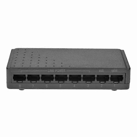 8 Portar 6+2 Injektor Över Rj45 Ethernet Familjenätverkssystem 10/100m För Kameror Utan Adapter