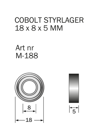 Cobolt M-188 Kulelager 18 x 8 x 5 mm, Maskintilbehør & forbruk