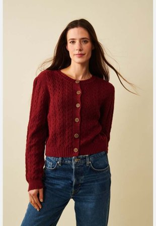 Jumperfabriken Luca Cardigan Tröjor Dam Röd XS