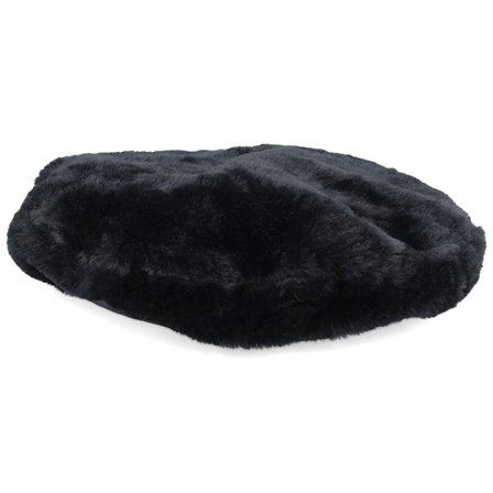 Kangol - Preto beret Chapéu - Faux Fur Solid Black Beret @ Hatstore