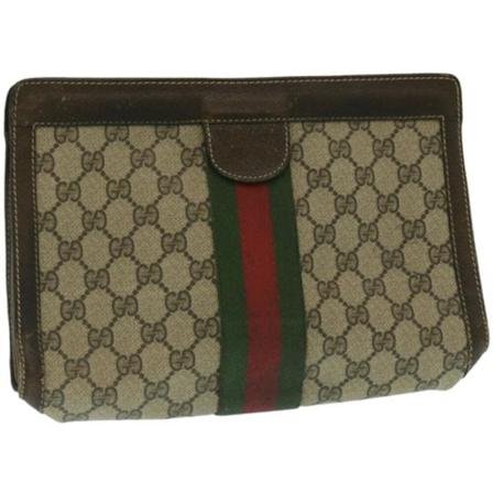 Gucci Vintage Pre-owned Canvas Clutch inbo, Dame Vintage Tasker, Størrelse: ONE Size