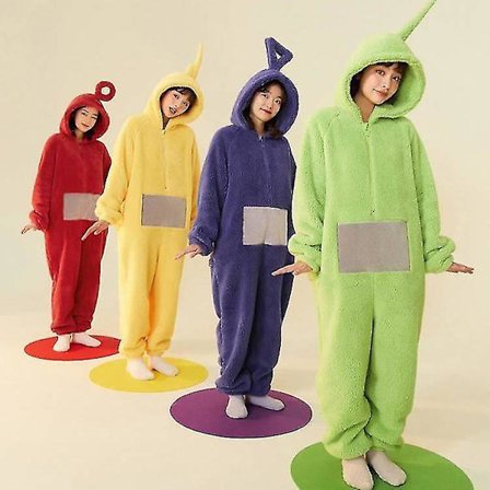 Teletubbies One Piece Pyjamas Vuxen förtjockad korallfleece