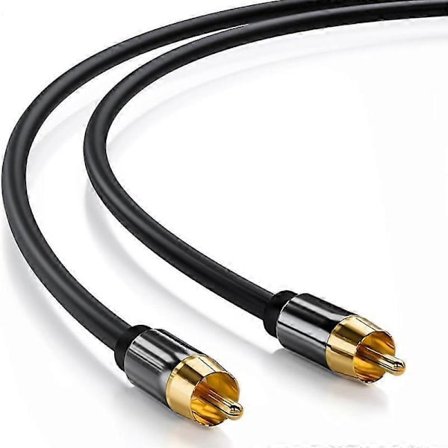 1m Digital Audio Koaxial 75 Ohm Kabel 24K Guldpläterad Kontakt SPDIF RCA Anslutningskabel TPE Sladd